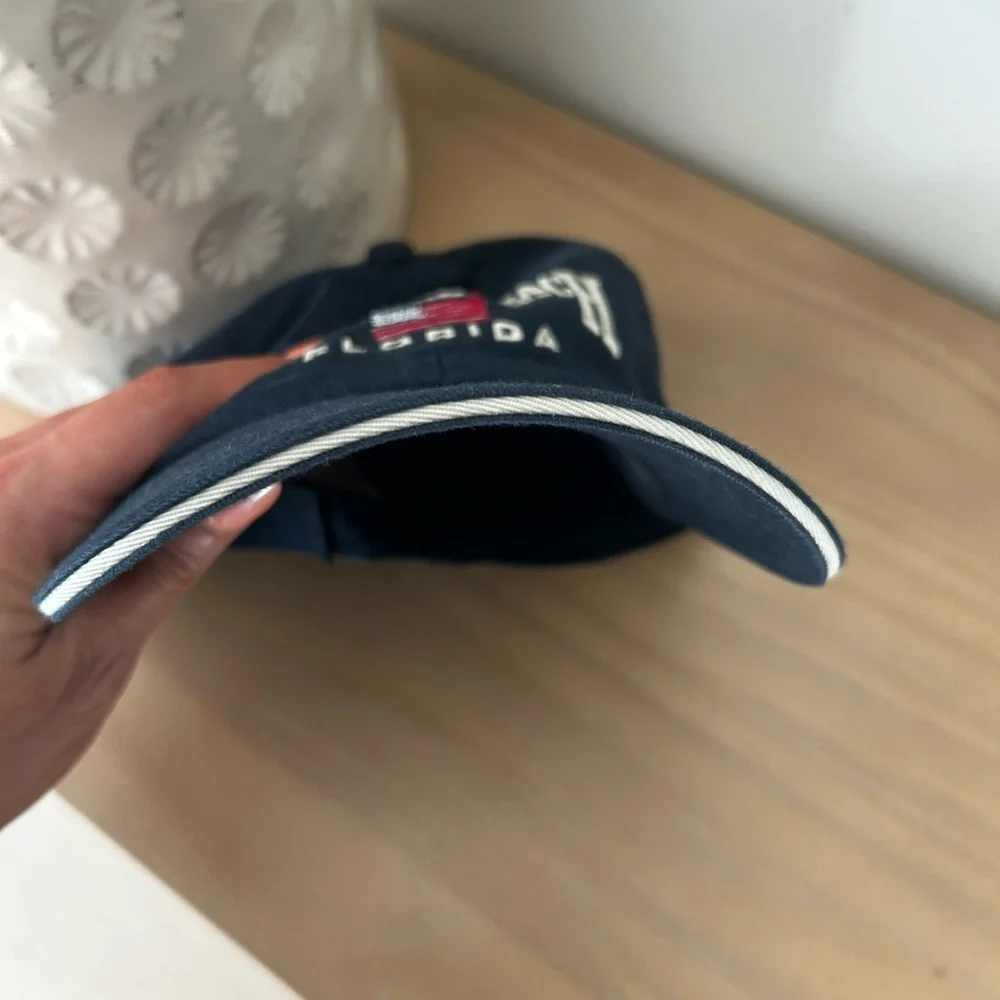 Dad Hat Destination Ft. Walton Beach Florida Navy American Flag Cap Hat